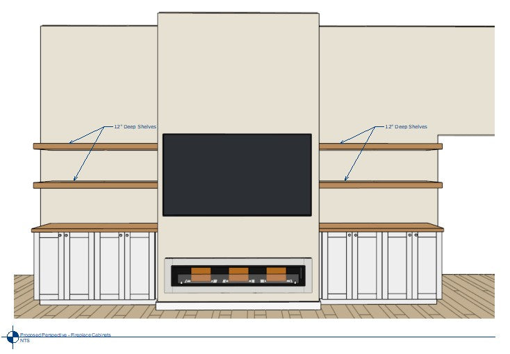 Mountainshyre Fireplace Cabinets and Shelving Package - REVISED 10-12-25