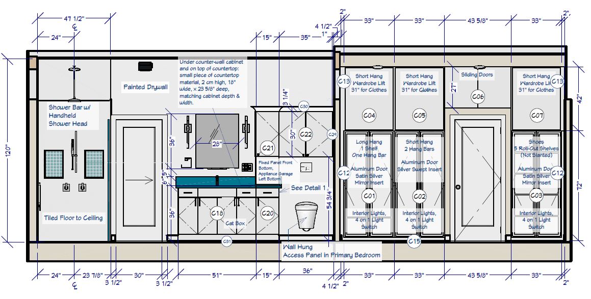 Custom Closet & Bath Cabinets (Thornbury Ct)