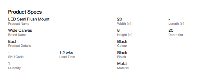 Semi-Flush Light – Bedroom (Bitteroot)