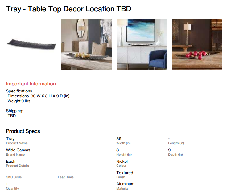 Decorative Tray (Somersett)