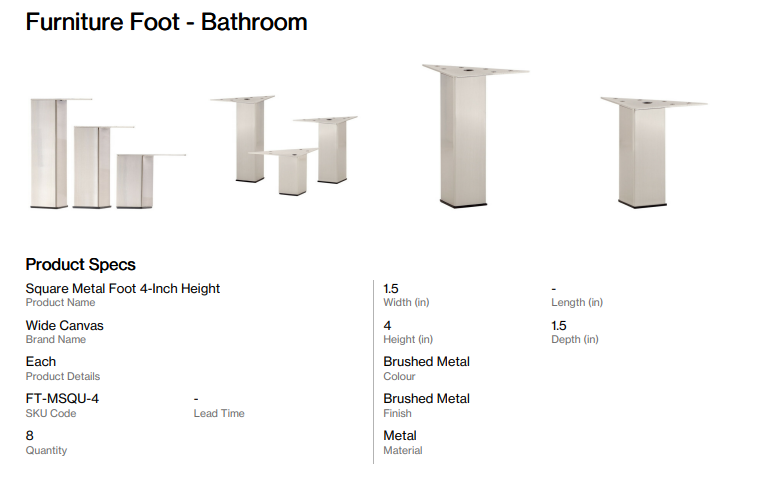 Legs for Vanity (Bitteroot Rd)