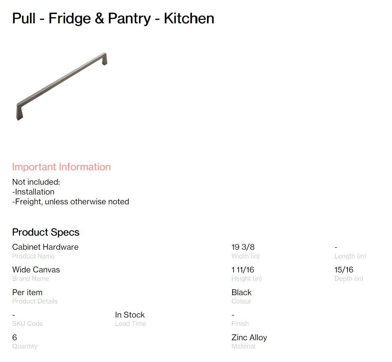 Appliance Pull (Bitteroot)