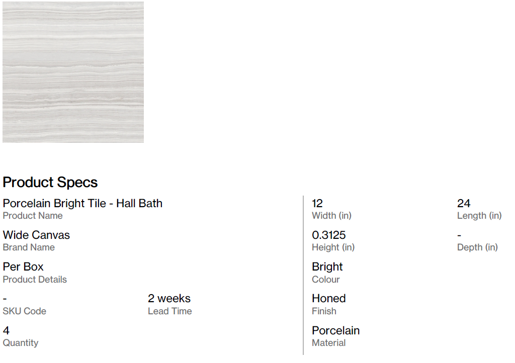 Floor Tile - Hall Bathroom and Laundry Room (Pacific SF)
