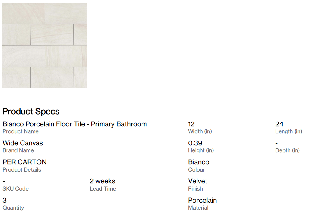 Floor Tile - Primary Bathroom (Pacific SF)