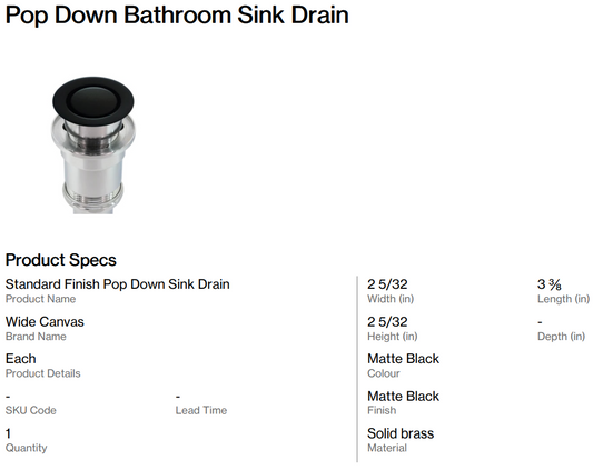 Sink & Drain Order (Thelin)