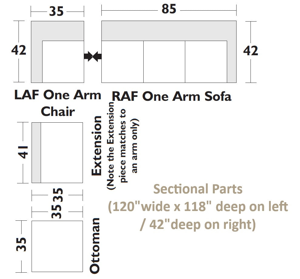 Sectional Sofa & Toss Pillows, Custom-Made (Kitts Way)