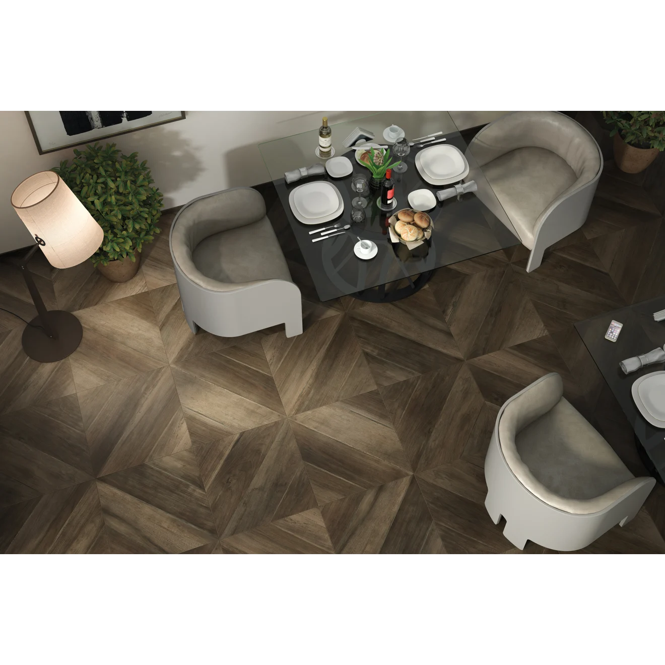 Antique Square Wood Look Floor and Wall Tile