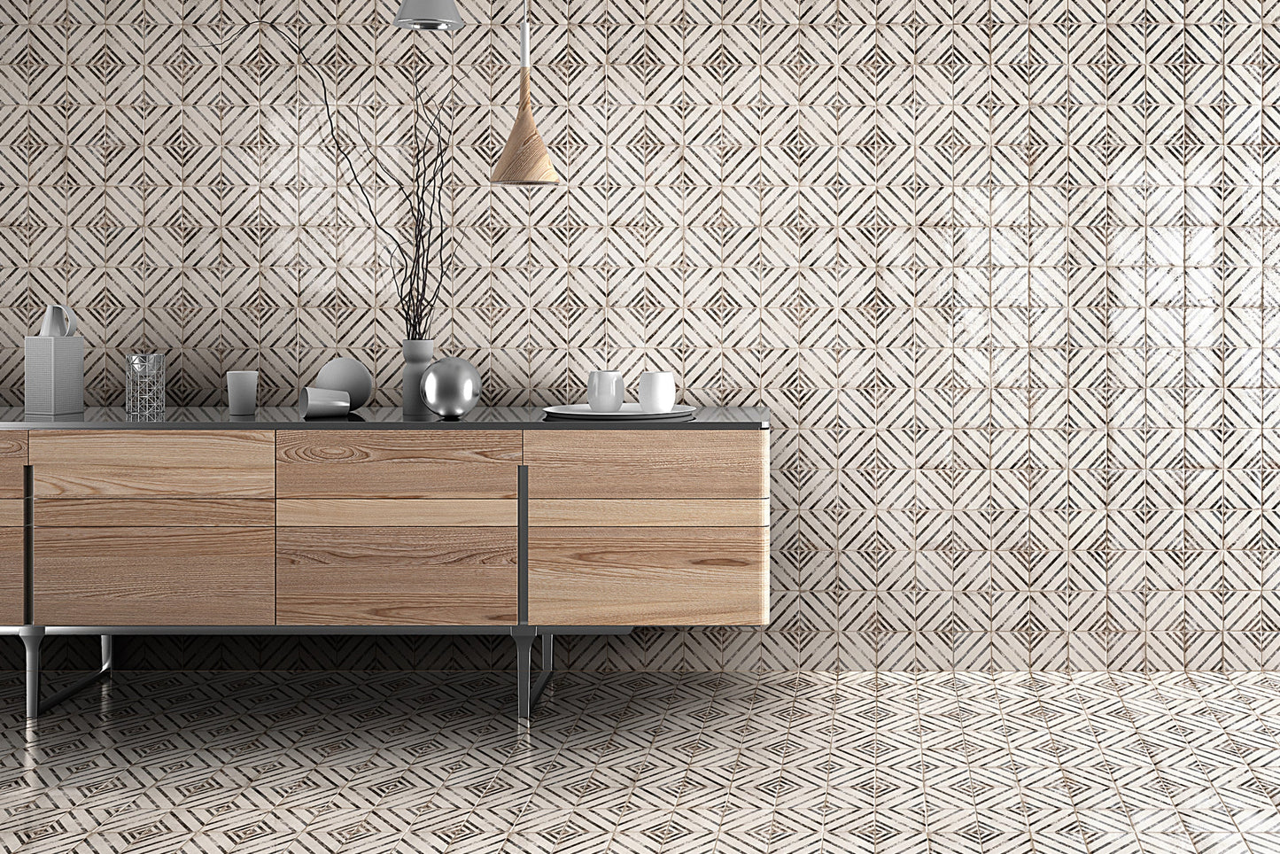 Vivace 9" x 9" Square Decorative Tile