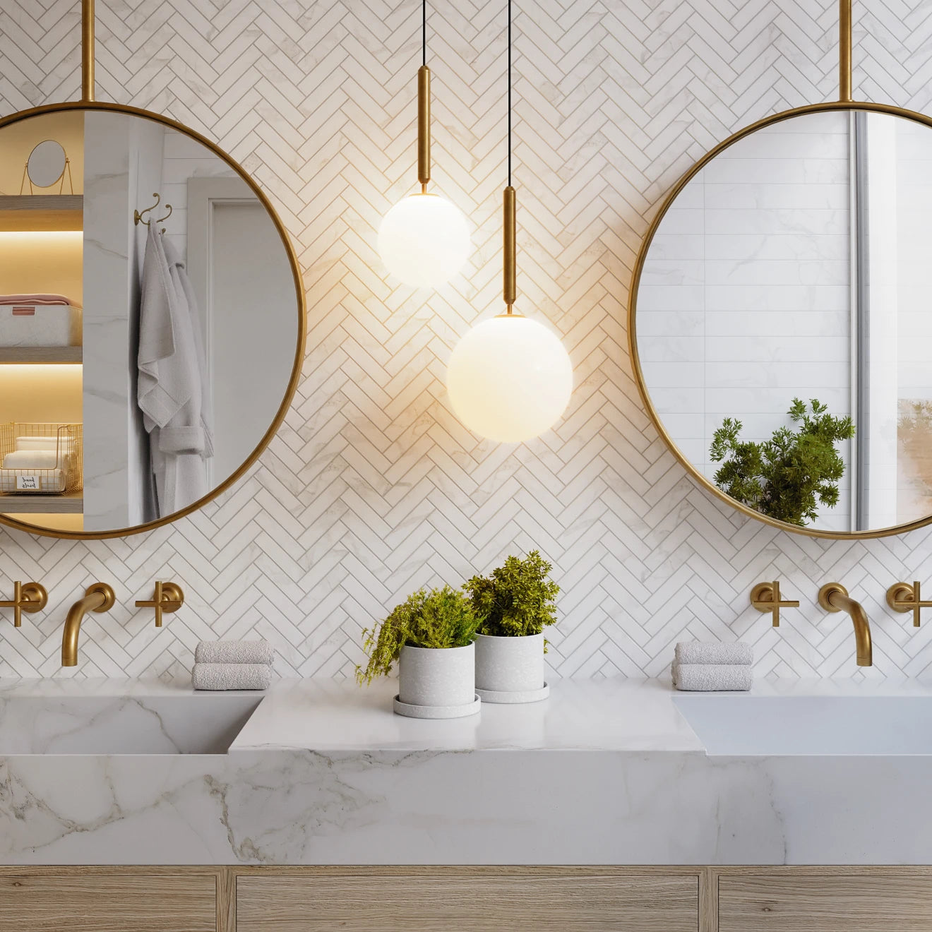 Magnifica "Era" 1" x 4" Herringbone Mosaic Tile