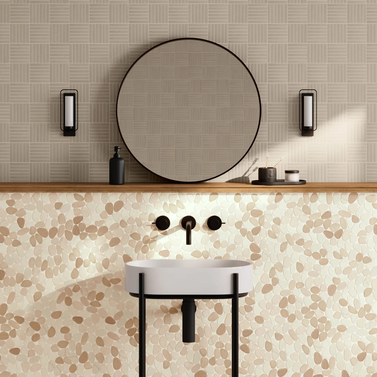 Waterbrook Jumbo Sliced Pebble Mosaic Tile