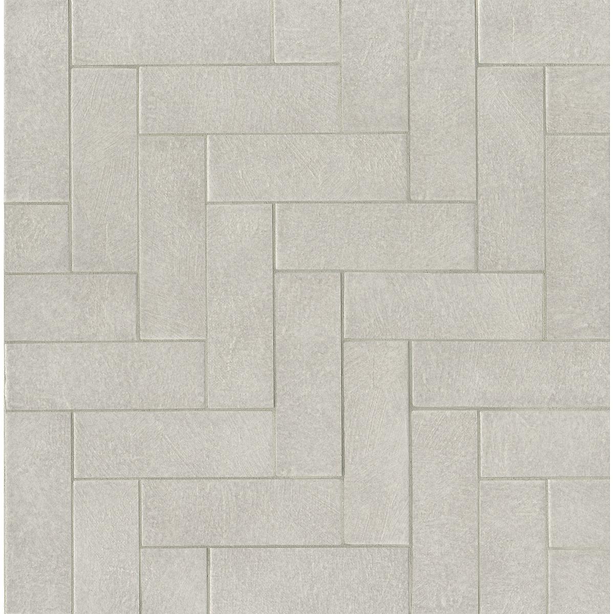 2.5" x 8" Wall tile in color Calcedonio in a repeated herringbone pattern.