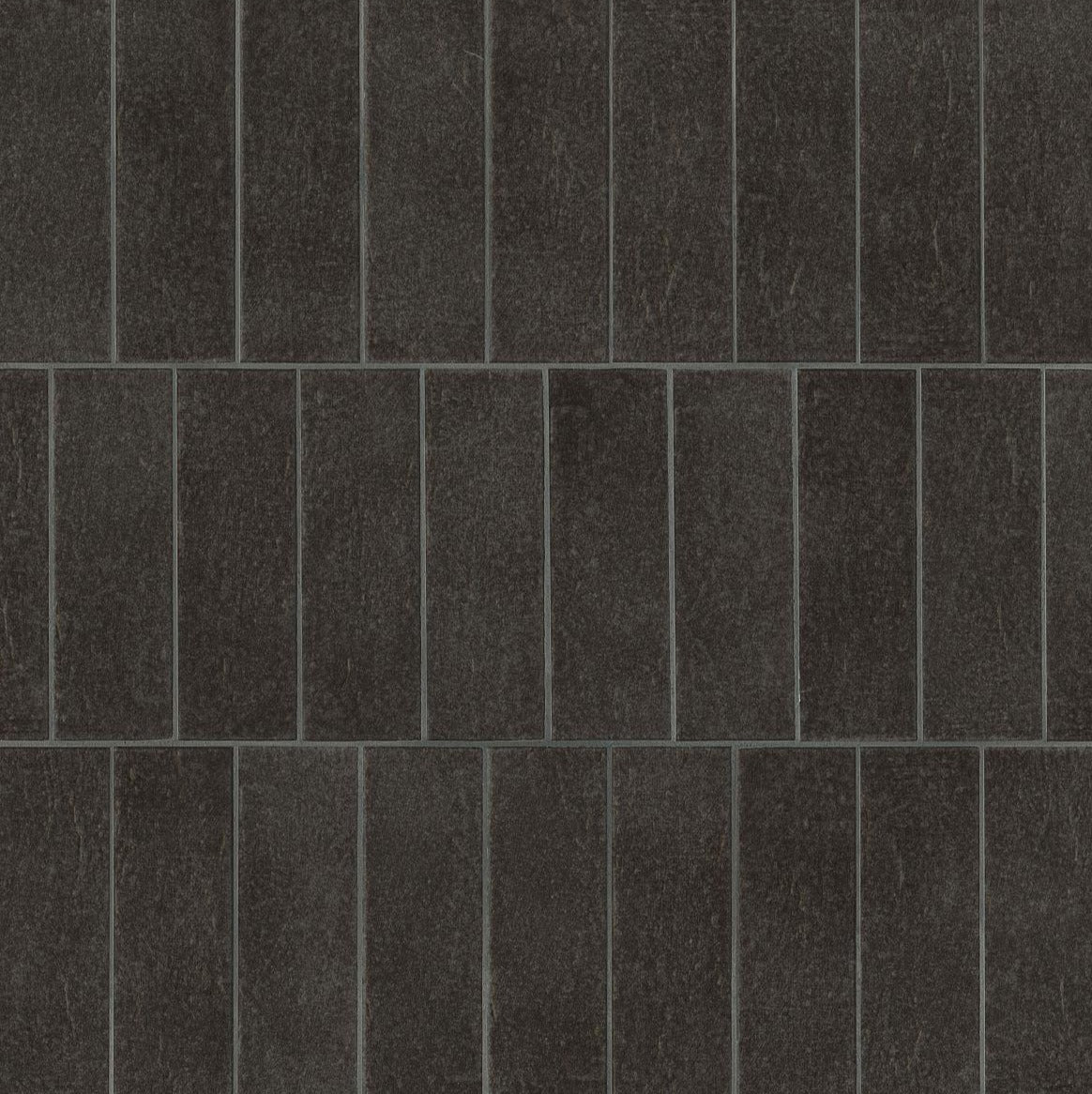 2.5" x 8" Wall tile in color Carbone in a repeated vertical pattern.