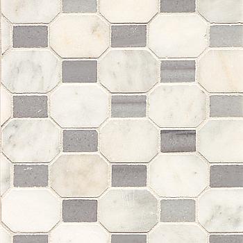 Rock Glamorous Elongated Octagon with Dots Mosaic Tile