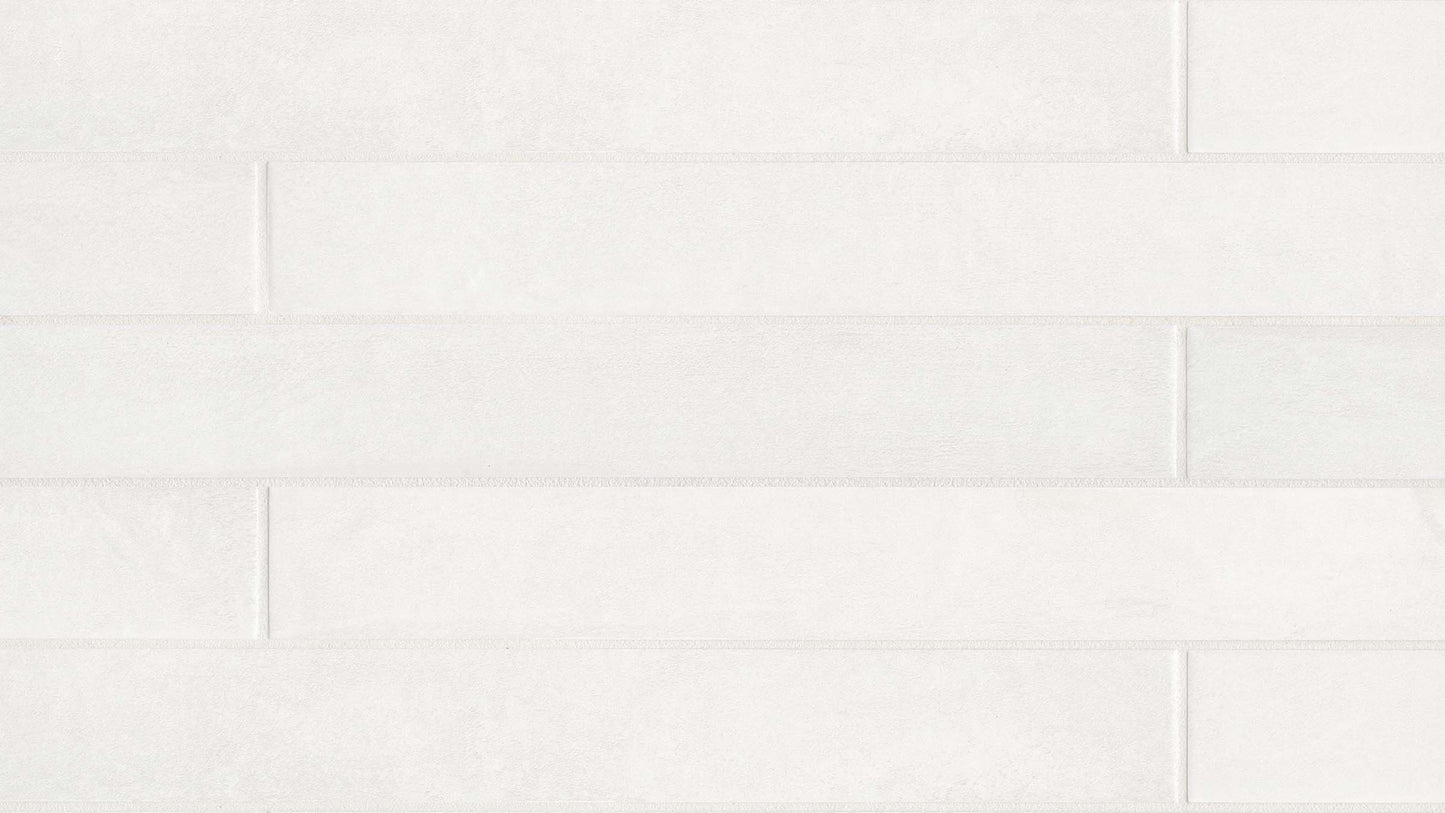 White matte field tile in the size 3" x 24"