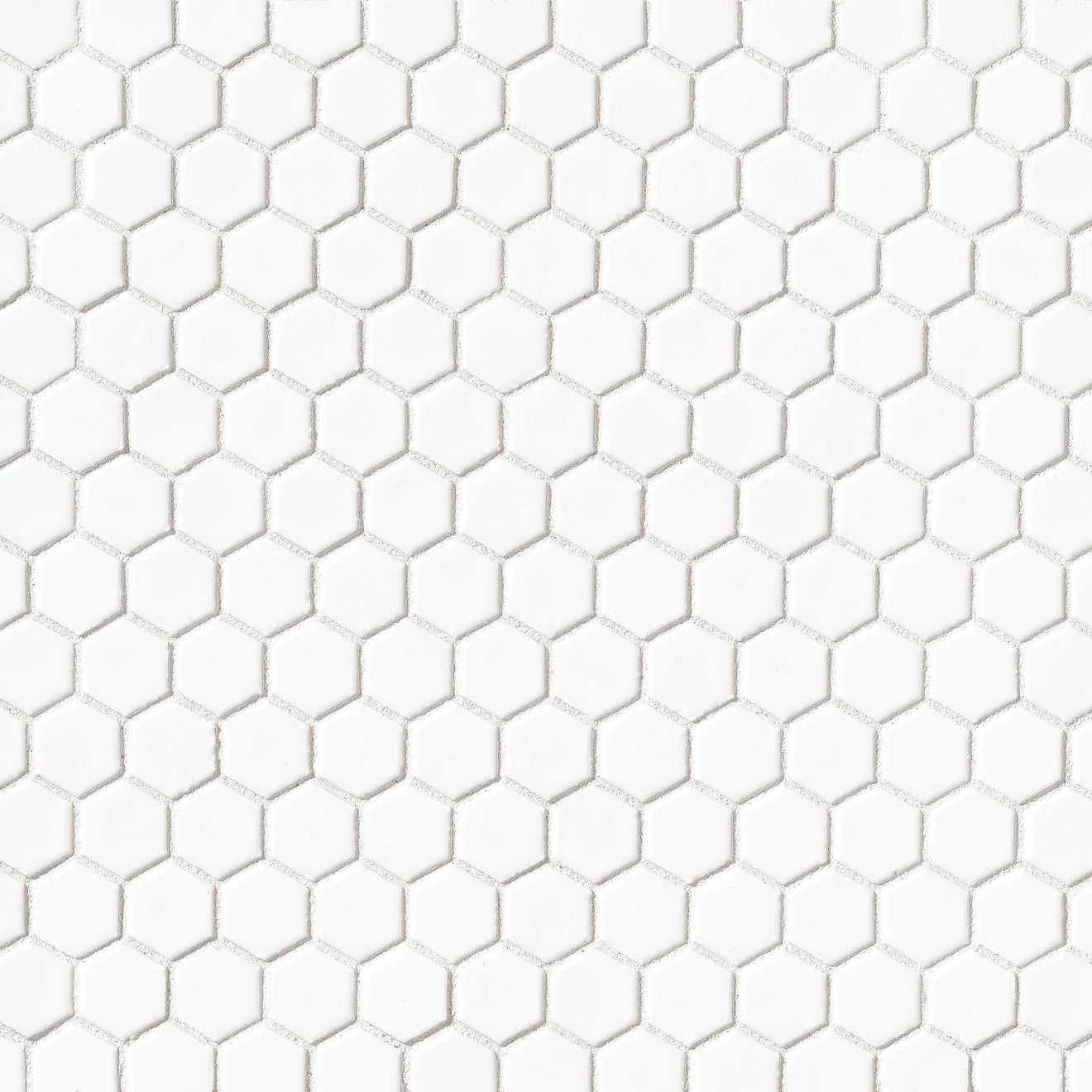 Le Café 1" x 1" Matte White Hexagon Mosaic