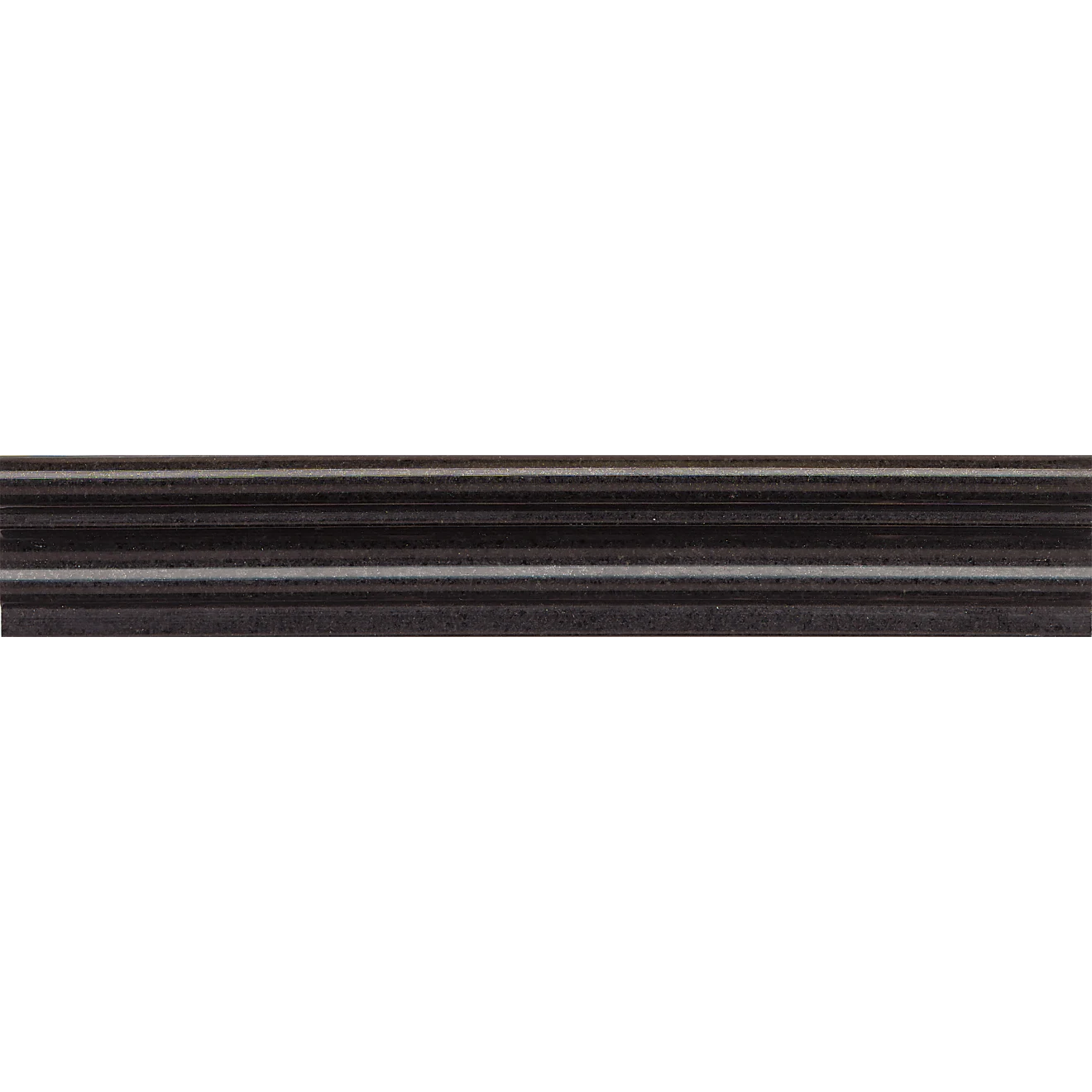 2" x 12" honed black chair rail trim tile
