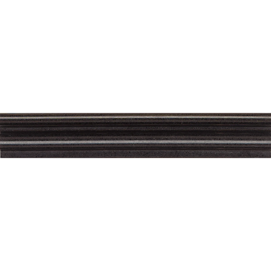 2" x 12" honed black chair rail trim tile