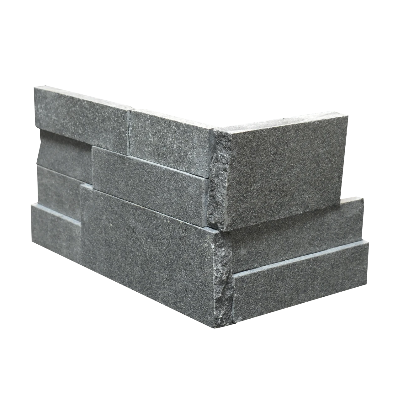 Flamed granite corner ledger trim