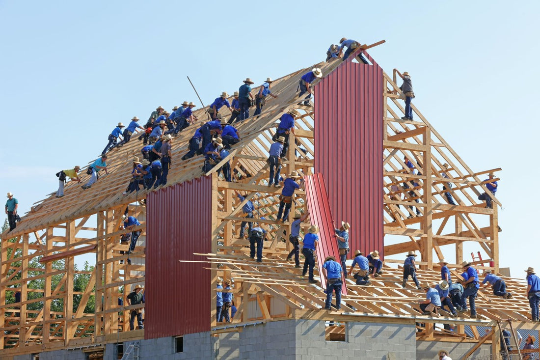 Barn Raising in Amish Country by Randy Fath