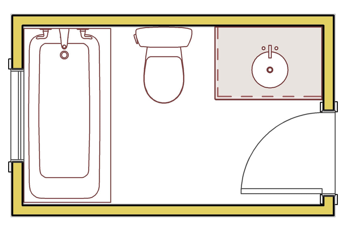 Typical Hall Bathroom Floor Plan Architectural Drawing
