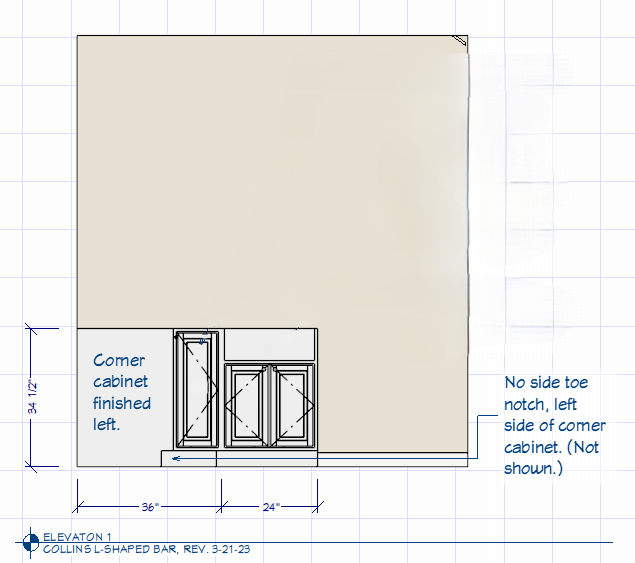 Applegrove Lane - Custom Cabinets - L-Shaped Bar