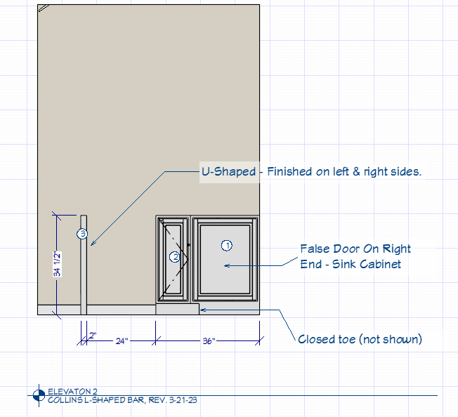 Applegrove Lane - Custom Cabinets - L-Shaped Bar