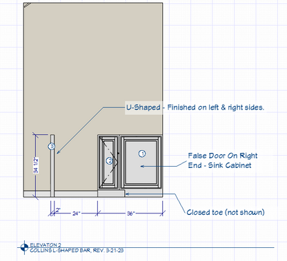 Applegrove Lane - Custom Cabinets - L-Shaped Bar