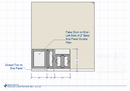 Applegrove Lane - Custom Cabinets - L-Shaped Bar