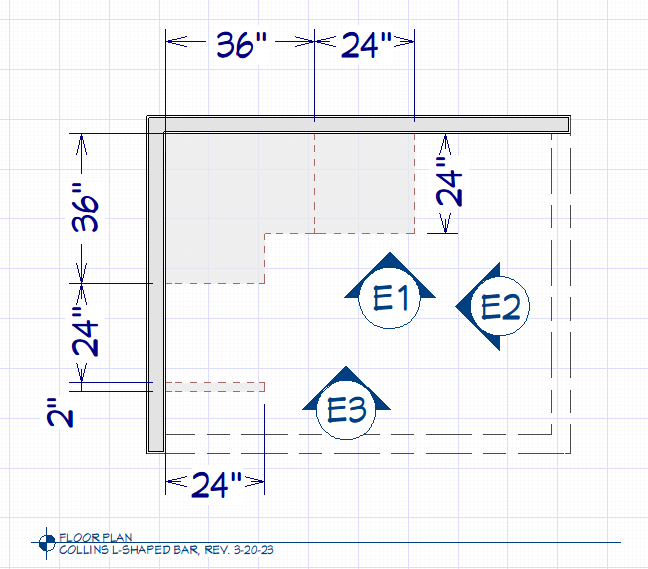 Applegrove Lane - Custom Cabinets - L-Shaped Bar