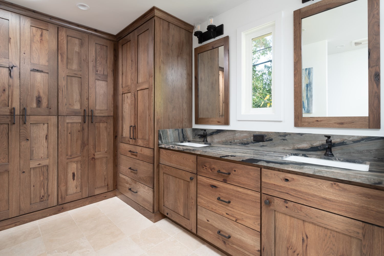 Concord California Primary Bath Remodel Jackie Lopey Wide Canvas Modern Farmhouse Custom Cabinets Built-In Wardrobe and vanity