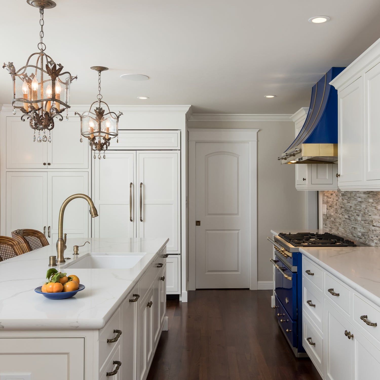 kitchen design riftcut oak cabinets  large island white tile floor jackie lopey wide canvas