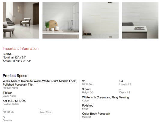 Wall Tile - Bathroom (Joann Ct) - Taxable