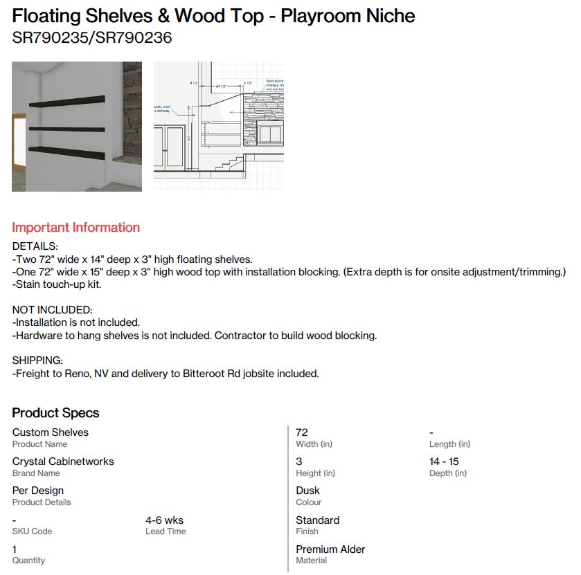 Floating Shelves & Wood Top for Playroom