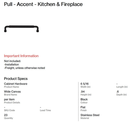 Pull - Accent - Kitchen & Fireplace (Bitteroot)