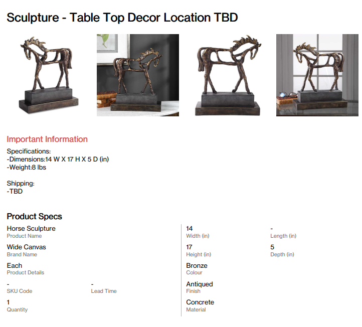 Sculpture - Table Top Decor  (Somersett)
