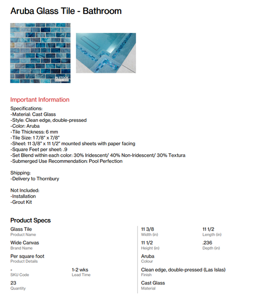 Aruba Bathroom Tile (Thornbury Ct)