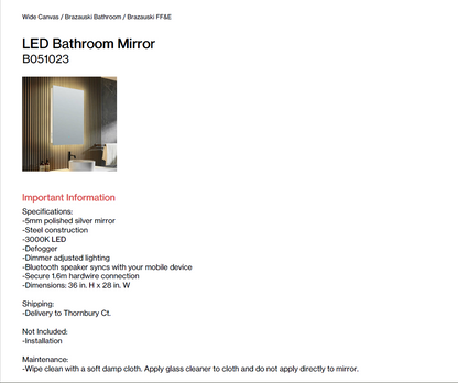 LED Mirrors - Bathroom (Thornbury Ct)