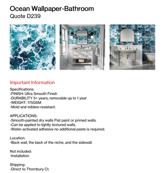 Ocean Wallpaper-Bathroom (Thornbury Ct.)