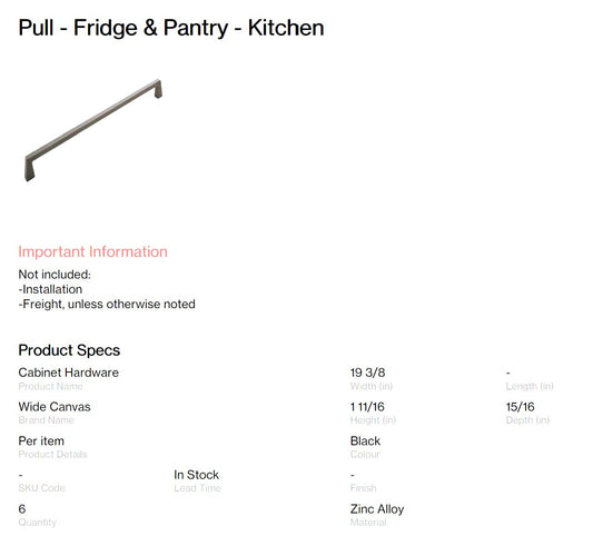 Appliance Pull (Bitteroot)