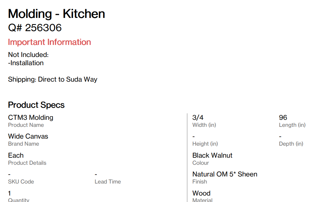 Kitchen Molding (Suda Way)