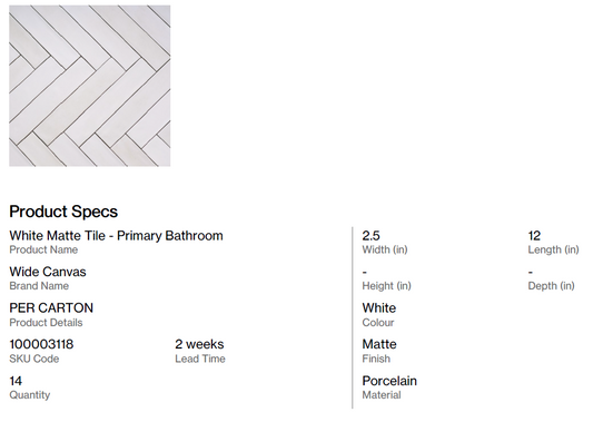 Shower Tile - Primary Bathroom (Pacific SF)