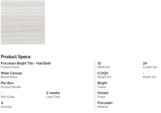 Floor Tile - Hall Bathroom and Laundry Room (Pacific SF)