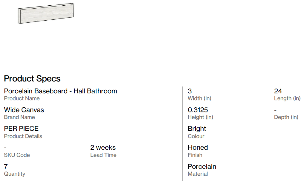 Baseboard Tile - Hall Bathroom (Pacific SF)