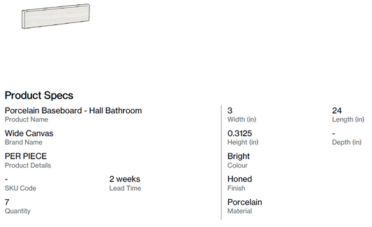 Baseboard Tile - Hall Bathroom (Pacific SF)