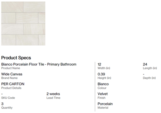 Floor Tile - Primary Bathroom (Pacific SF)