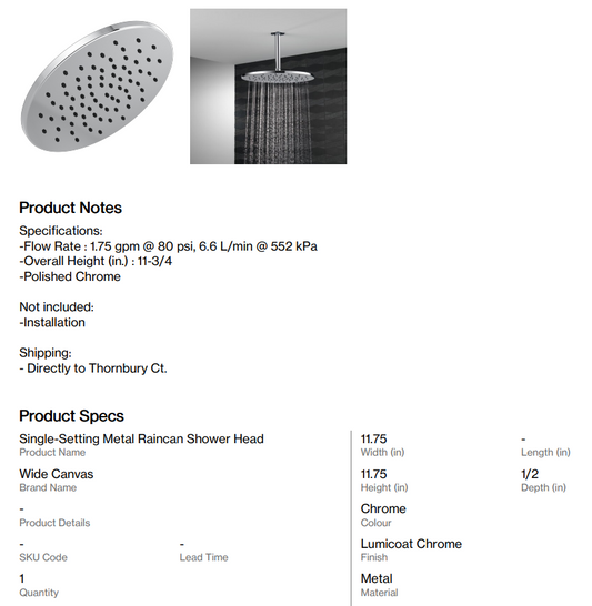 Plumbing Add-On Rain Shower (Thornbury Ct.)