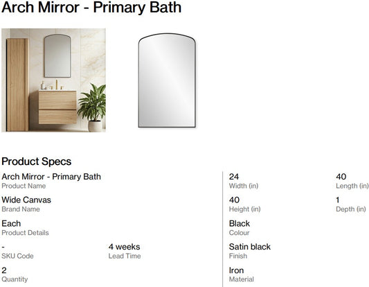 Arch Mirror - Primary Bath (Back Nine)