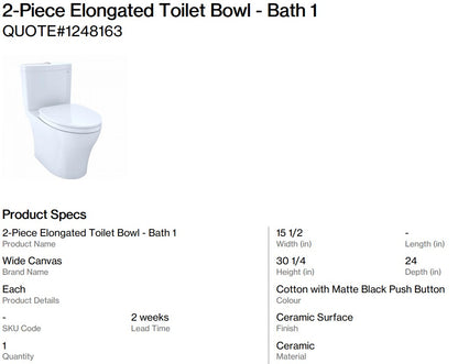 Toilet Order - Bath 1 (Back Nine)