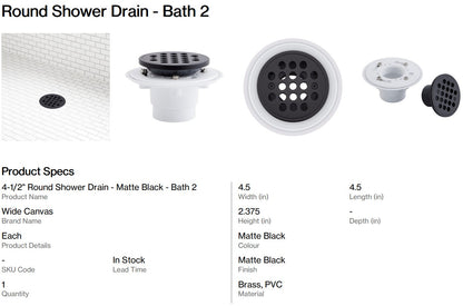 Solid Surface Shower Pan With Round Right Drain  - Bath 2 (Back Nine)