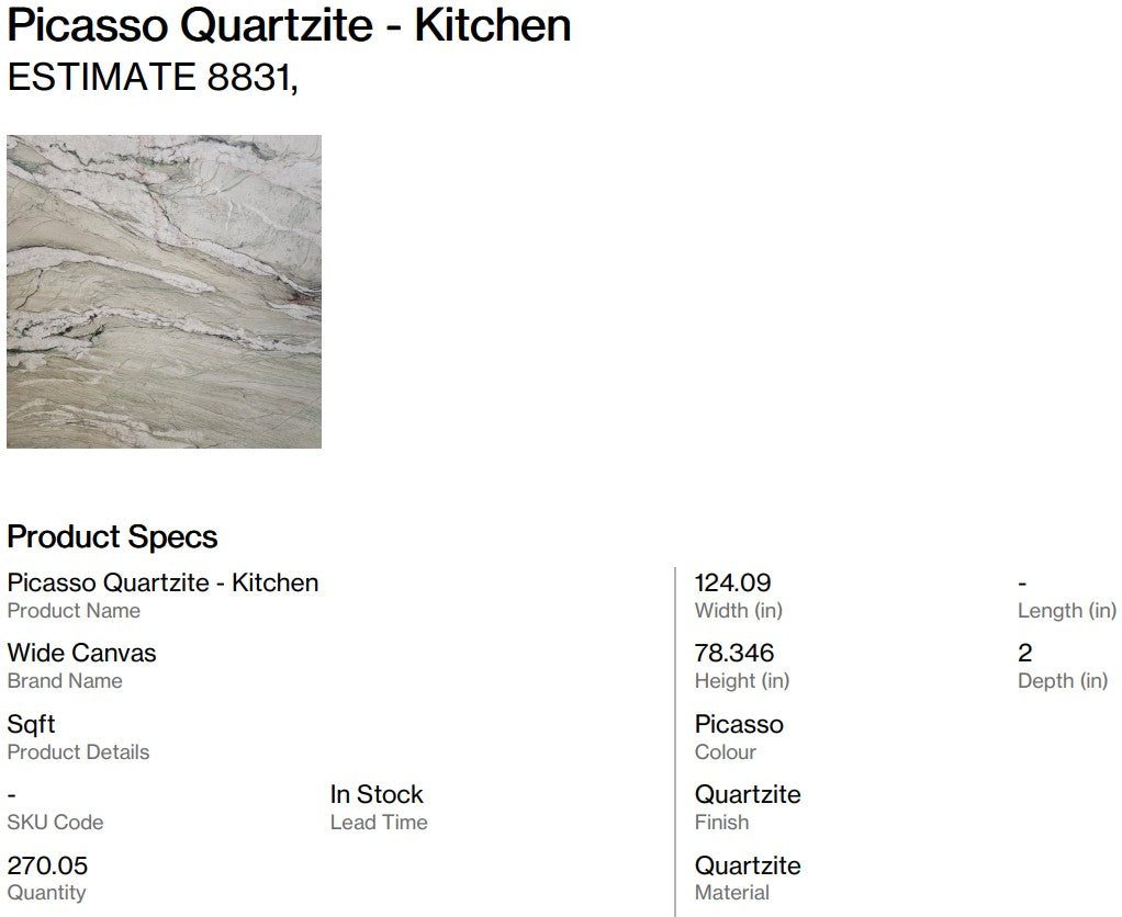 Picasso Quartzite - Kitchen (Back Nine)